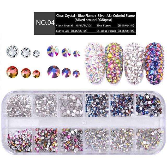 Nail Flat-back AB Crystal Strass 3D Charm Gems DIY Manicure Nail Art Decorations(04)