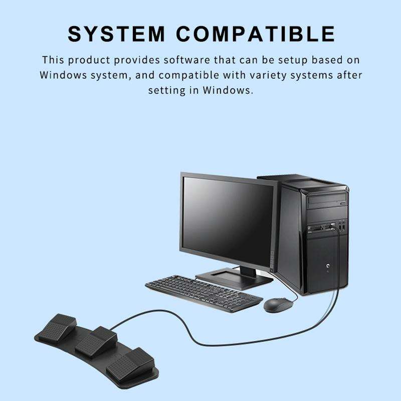 Pcsensor FS23 CF Foot Pedal Switch Keyboard Control Mouse Game Combo Pedal(Mechanical Sound)