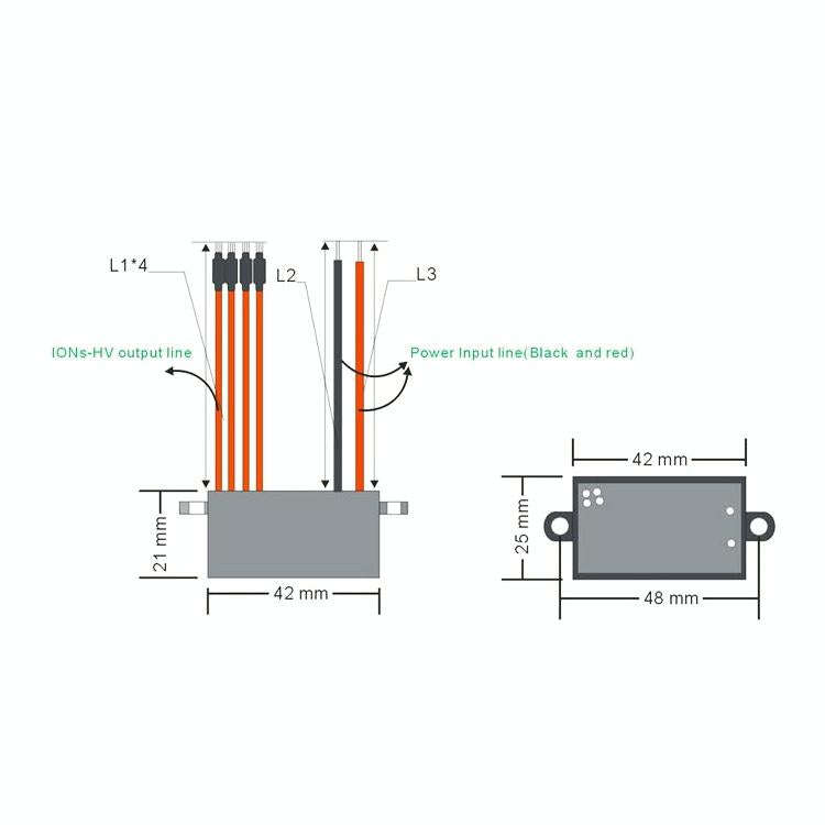 DC 12V Anion Air Purifier Negative Ion Generator Module(Black)