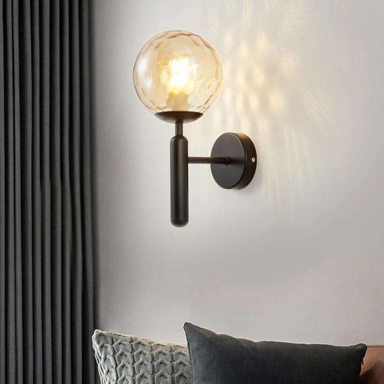 6102 Round Glass LED Wall Light Hotel Bedroom Bedside Living Room, Power source: 5W White Light(C...