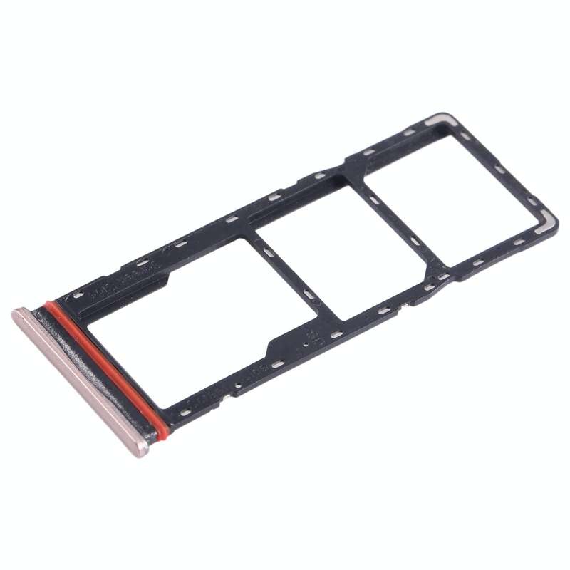 For Infinix Hot 11 Play SIM Card Tray + SIM Card Tray + Micro SD Card Tray (Gold)