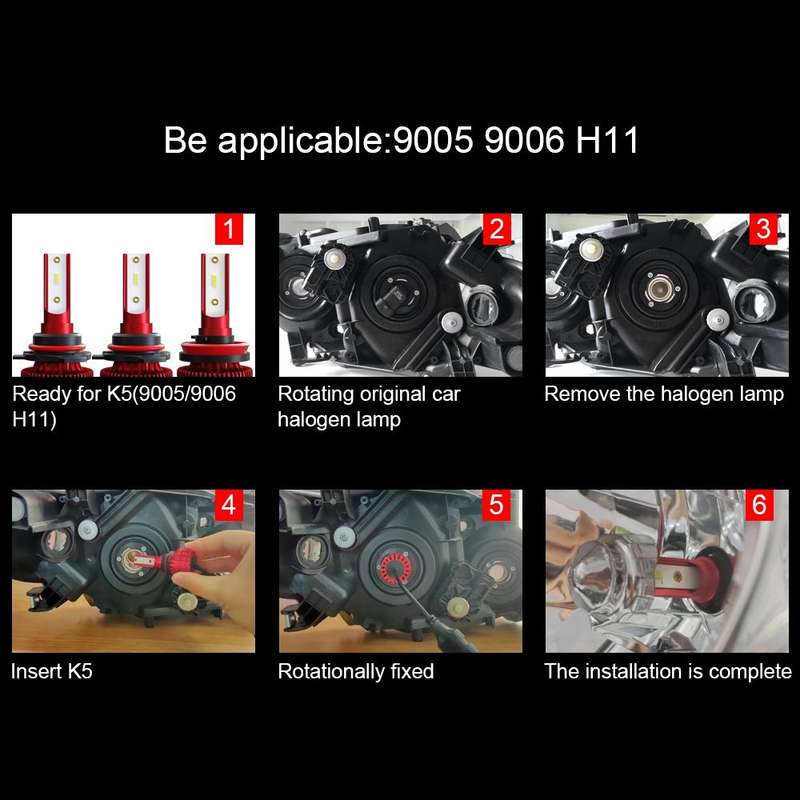 2 PCS KINGSOFE K5 9006 / HB4 DC9-36V / 18W / 2000LM / 6000K IP68 Car LED Headlight Lamps (Cool Wh...