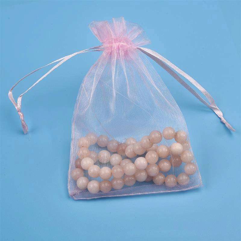 100 PCS Gift Bags Jewelry Organza Bag Wedding Birthday Party Drawable Pouches, Gift Bag Size:13X1...