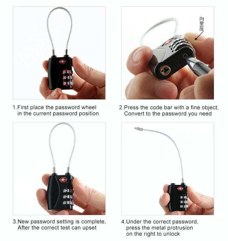 JASIT TSA719 Zinc Alloy 3-Digit Password TSA Lock Travel Luggage Padlock(Blue)