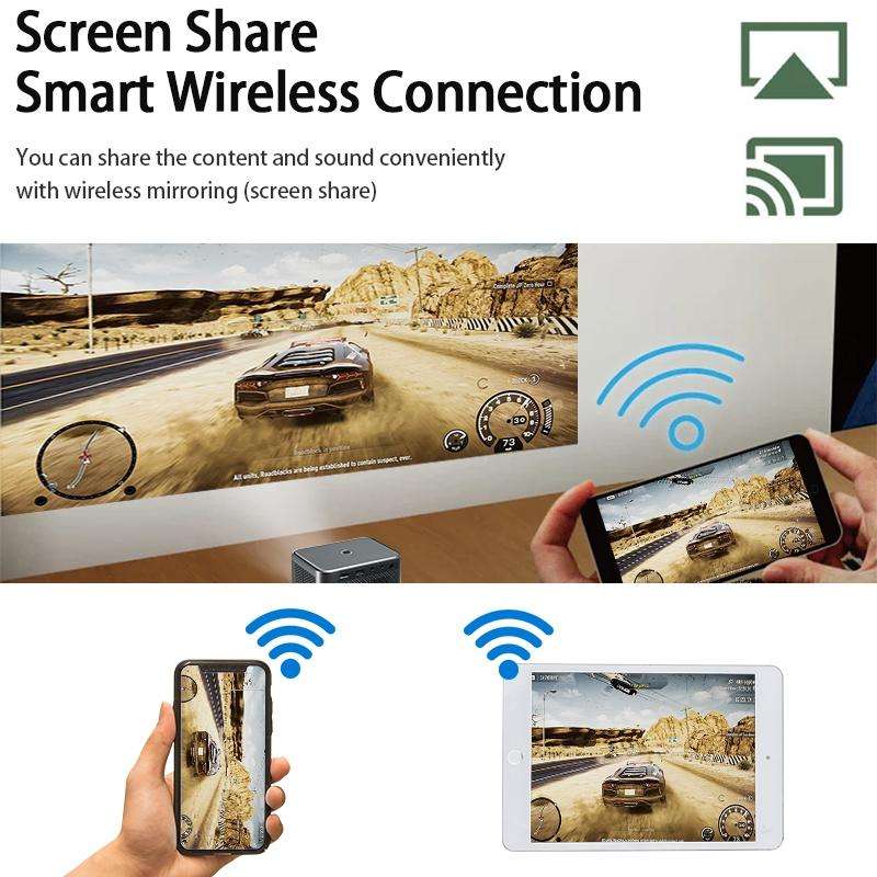 AUN A002 4K Android TV Home Theater Portable LED Projector Game Beamer(AU Plug)
