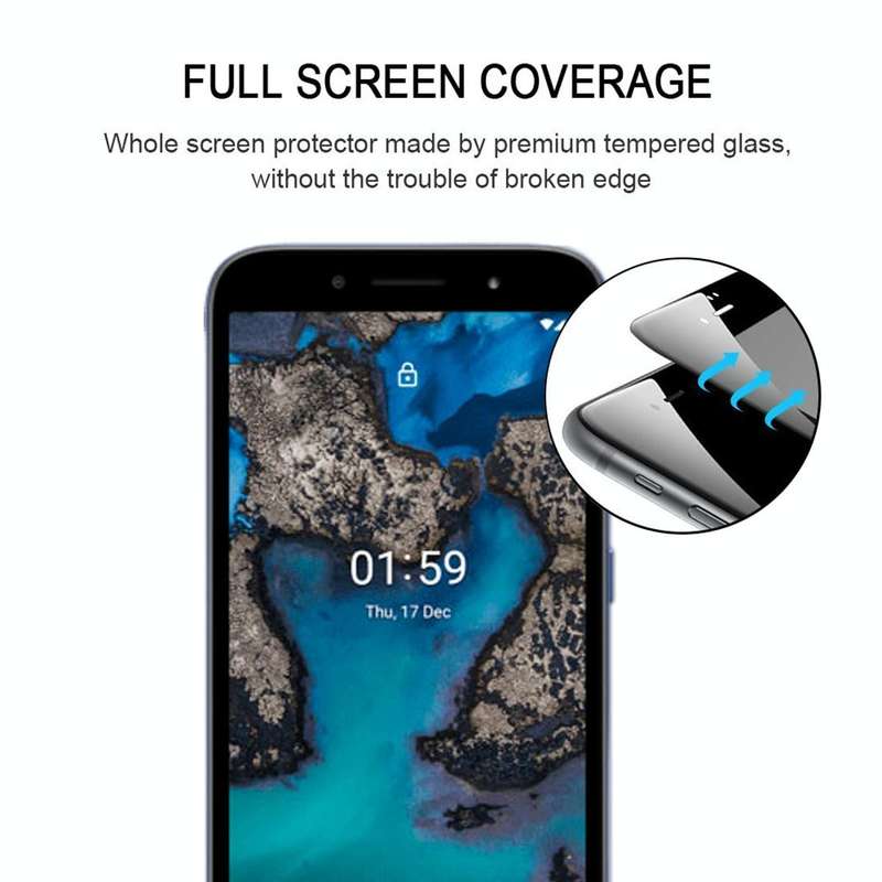 For Nokia C1 Plus 25 PCS Full Glue Full Screen Tempered Glass Film