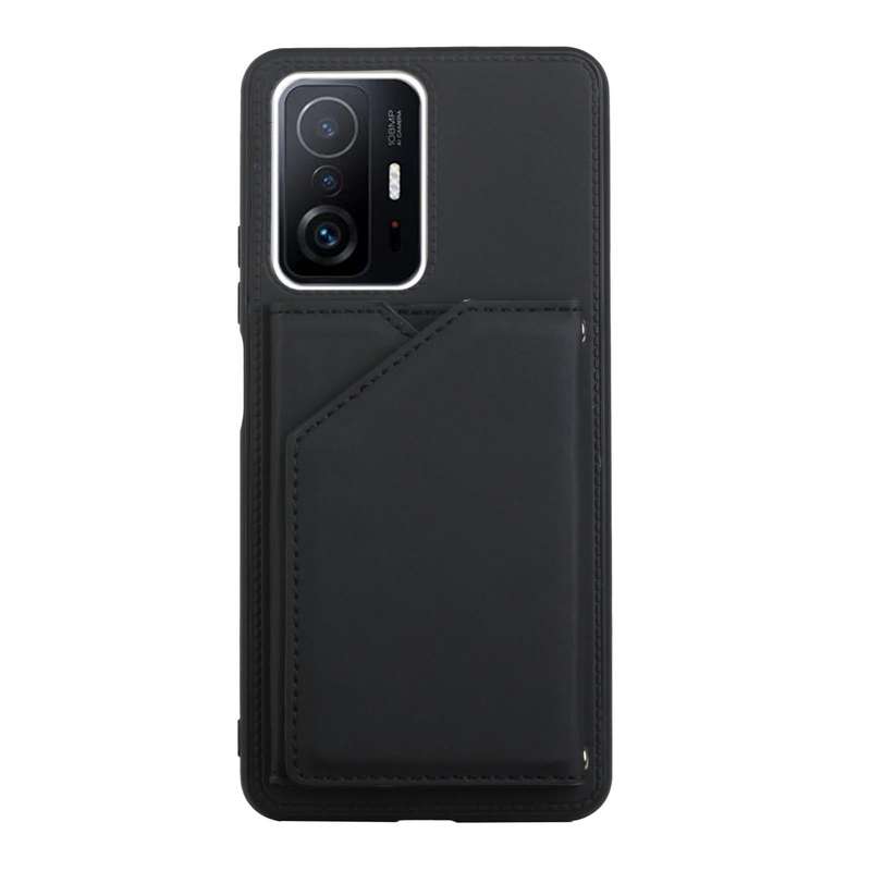 For Xiaomi Mi 11T / Mi 11 Pro Skin Feel PU + TPU + PC Back Cover Shockproof Phone Case with Card ...