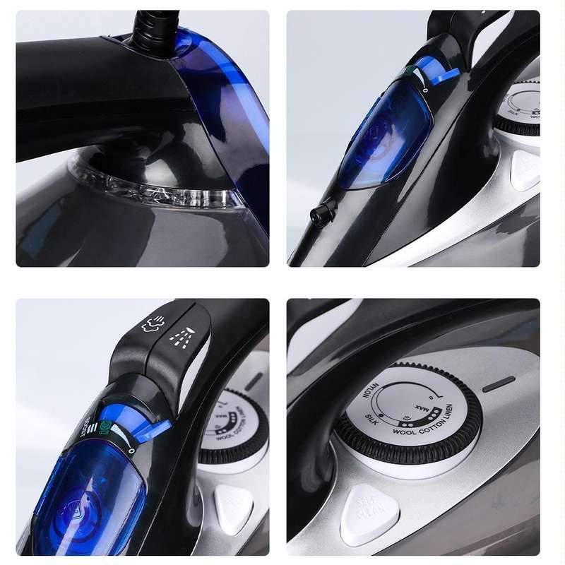 RAF R.1215 Three-Speed Thermostatic Ceramic Soleplate Electric Iron, EU Plug(Black Blue)