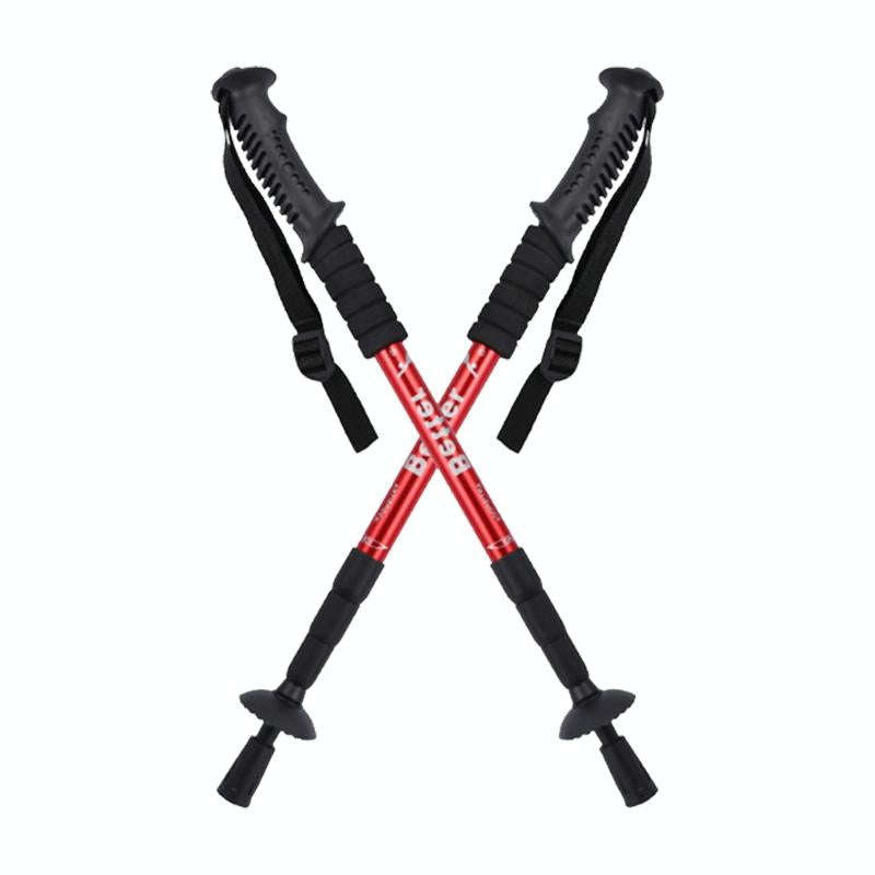 Folding Adjustable Crutch / Walking Stick with Compass, Height: 0.5-1.1m (Random Color Delivery)