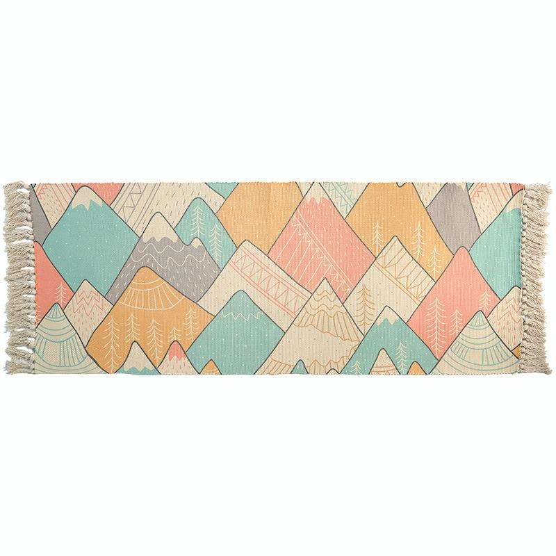 Cotton Hand-woven Bedside Carpet Home Long Fringed Anti-slip Mat, Size:60150 cm(Arashiyama)