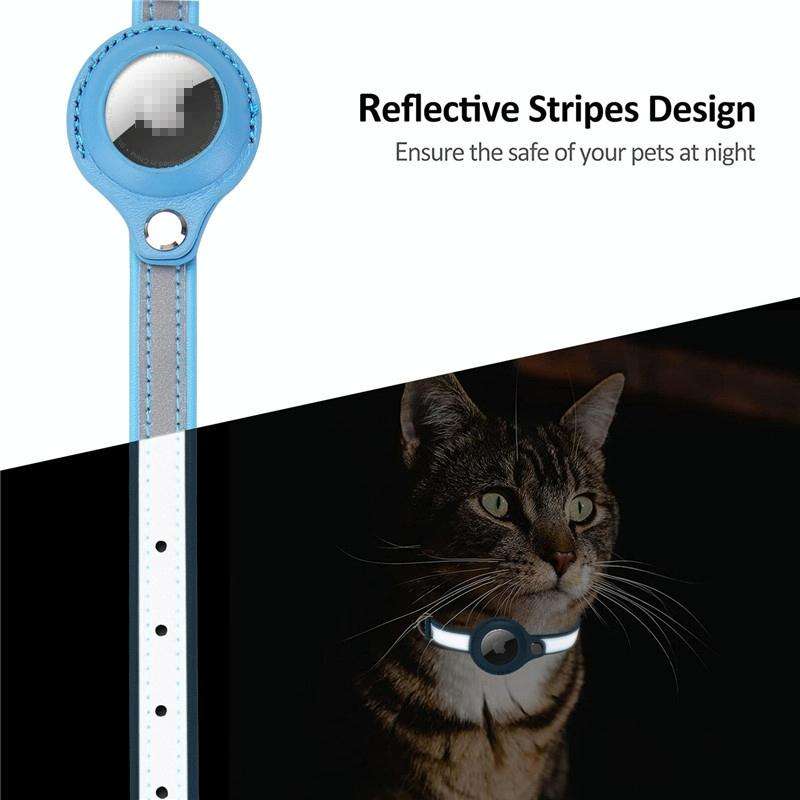 For Airtag Tracker Protective Cover Pet PU Collar, Specification: S(Purple)