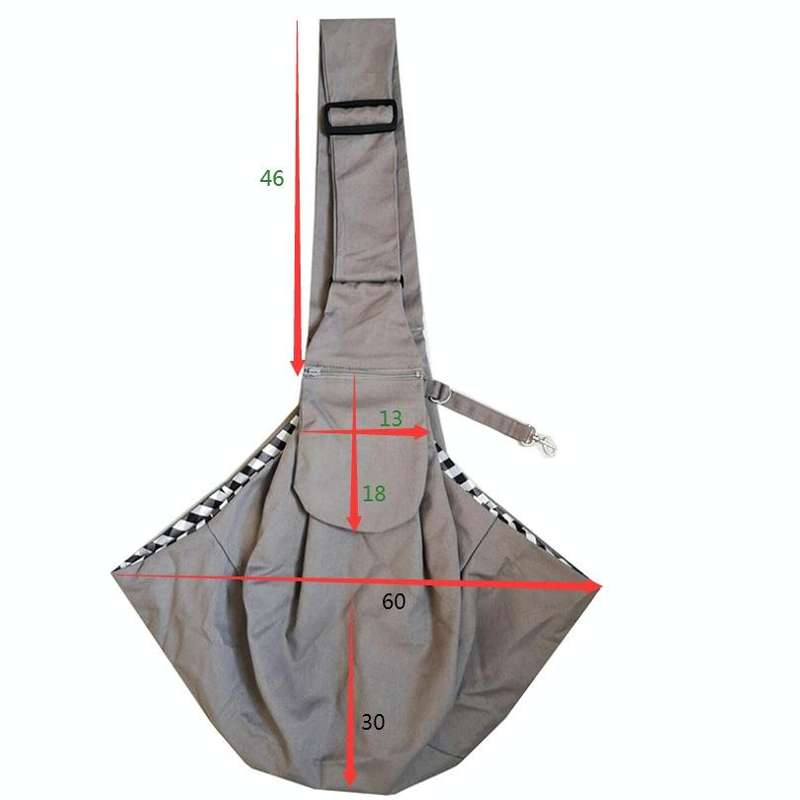 Pet Carrying Rucksack Shoulder Strap Adjustable Pet Outing Diagonal Bag(Gray)