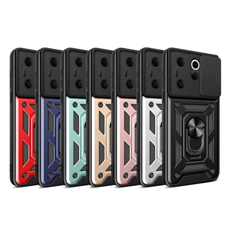 For Tecno Camon 20 Premier Sliding Camera Cover Design TPU+PC Phone Case(Silver)