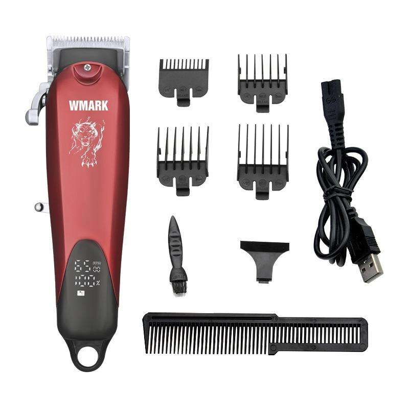 WMARK NG-103B Electric Hair Clipper Wireless LCD Display Hair Clipper(Red)