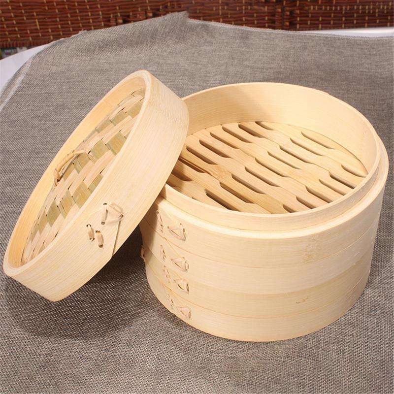 Xiaolongbao Bamboo Steamer Household Steamed Dumpling Cage Drawer Multi Layer Deepened Bamboo Ste...