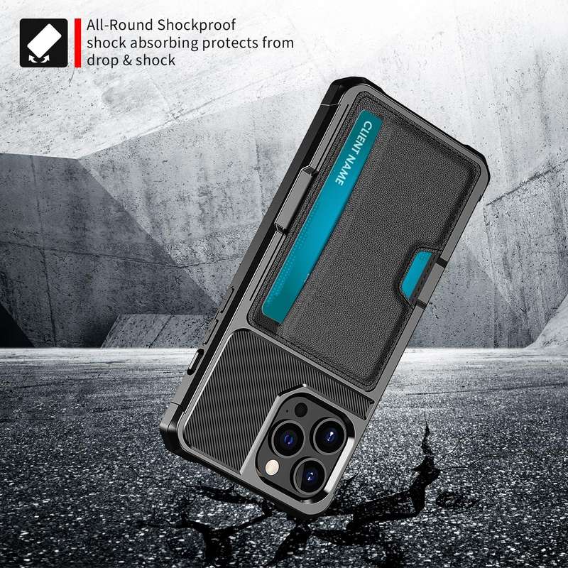 For iPhone 14 Pro Max ZM02 Card Slot Holder Phone Case (Black)