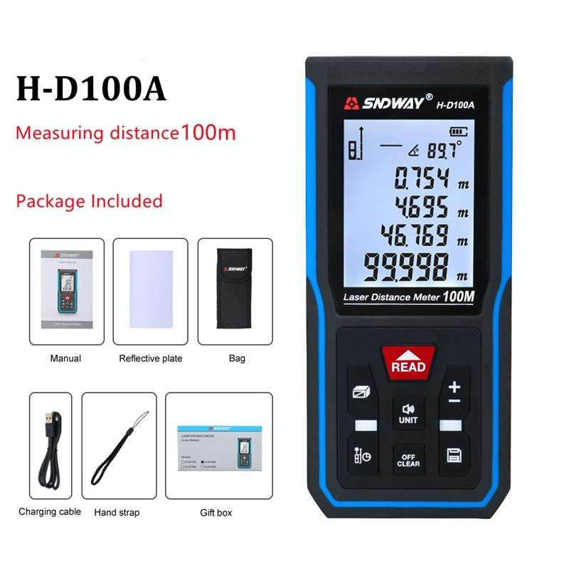 SNDWAY H-D100A Handheld Laser Rangefinder Infrared Measuring Instrument, Distance: 100m