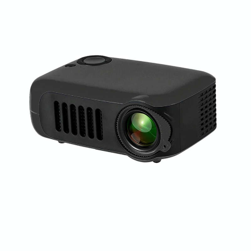 A2000 Portable Projector 800 Lumen LCD Home Theater Video Projector, Support 1080P, EU Plug (Black)