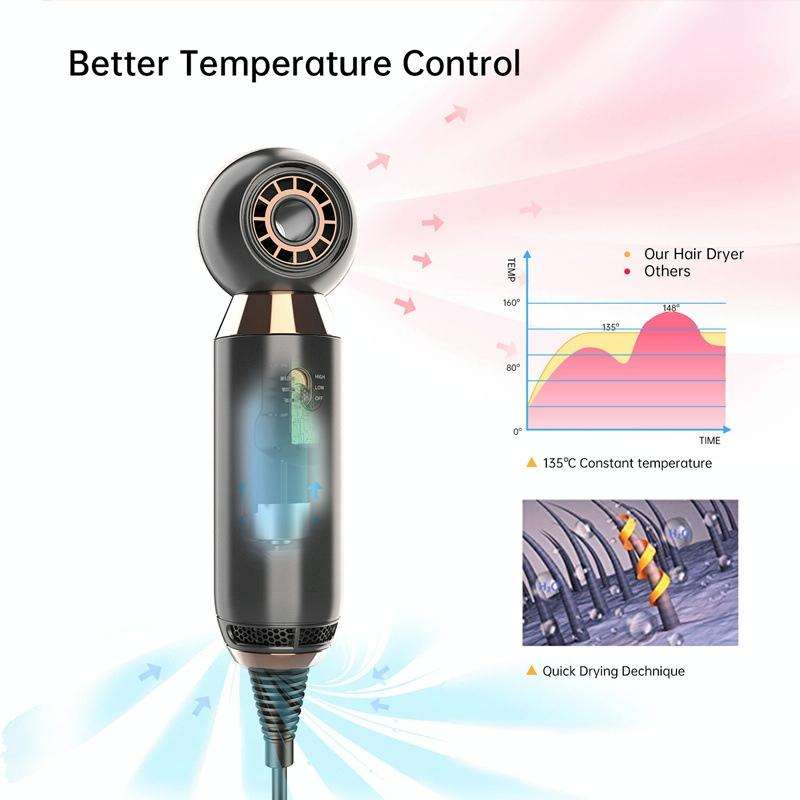 Mdjc-806 Travel Leafless Mini Hair Dryer Hotel Wall-Mounted Hair Dryer(US Plug)
