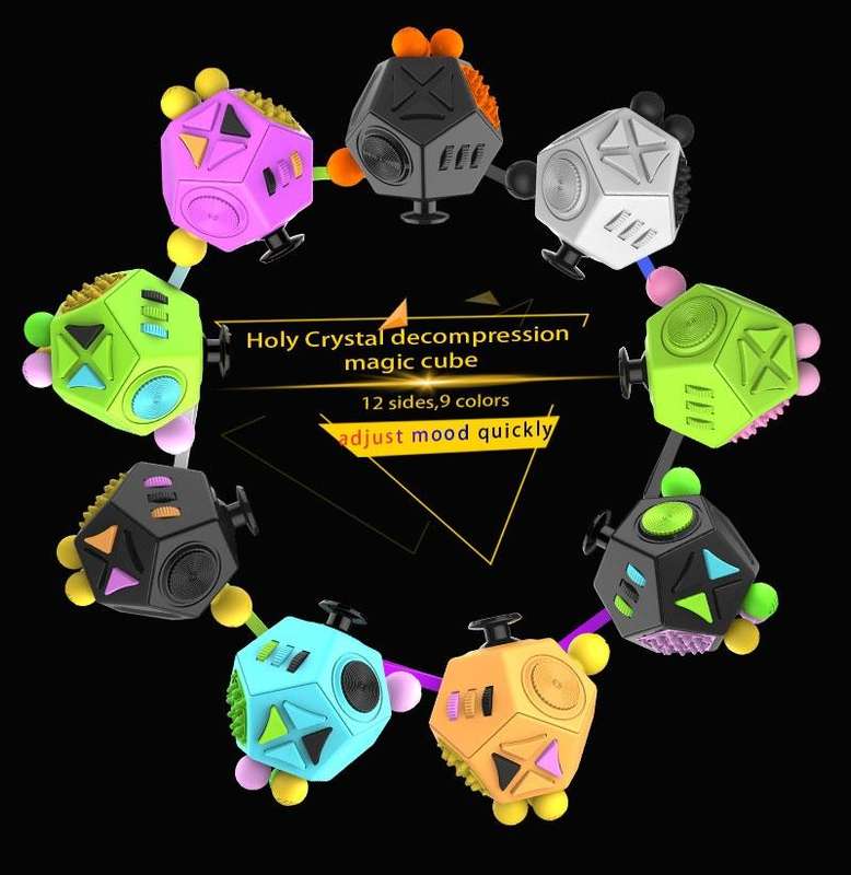 12 Sides Magic Cube Generation 2 Decompression Cube Toy with Gears & Rotating Dial & 360 Degree J...