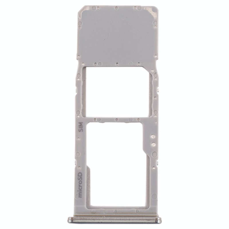 For Galaxy A70 SIM Card Tray + Micro SD Card Tray (Silver)