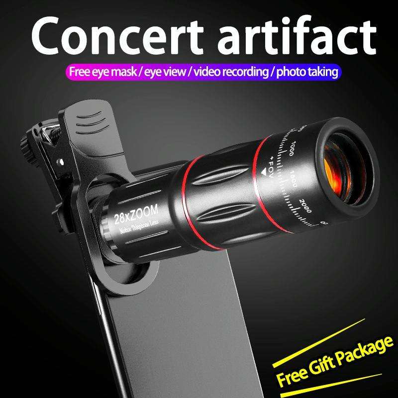 W28-QK Mobile Phone Universal Lens Telescope 28X Color Box Set