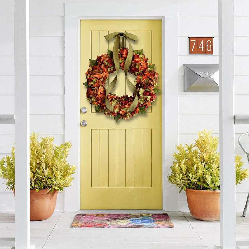 Hydrangea Wreath Door Hanging Artificial Flower Christmas Ornament, Size: 30cm