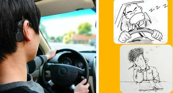Car Vehicle Driver Safety Driving Alarms Sleepy Reminder Alert(Black)