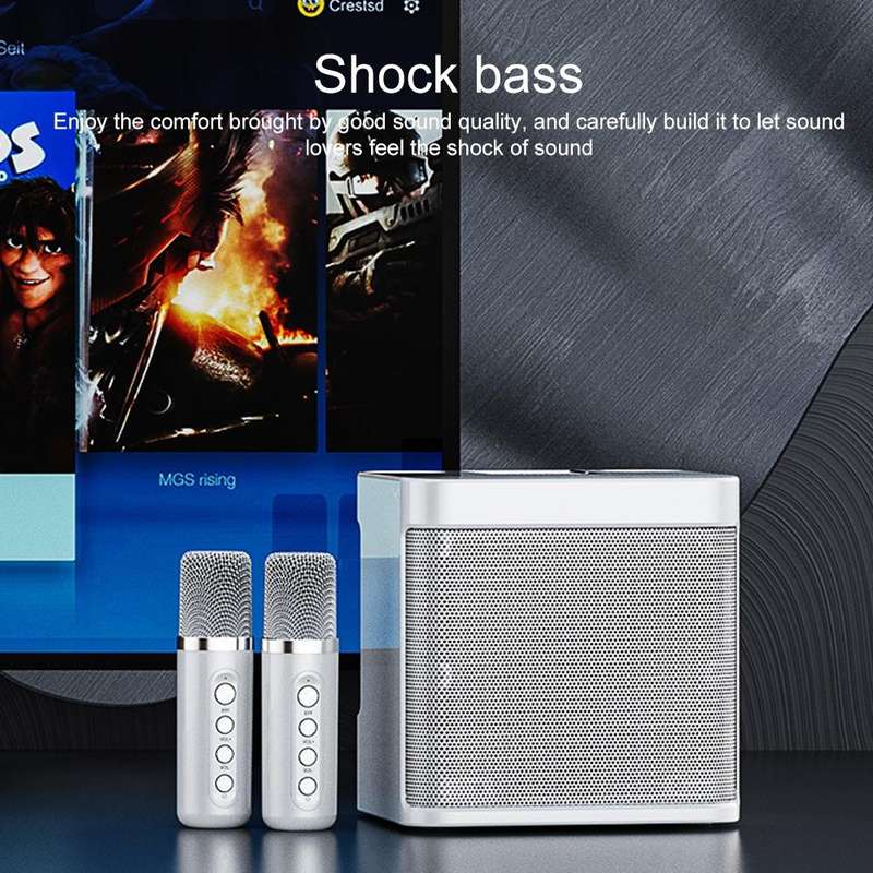 YS-203 Bluetooth Karaoke Speaker Wireless Microphone(Red)