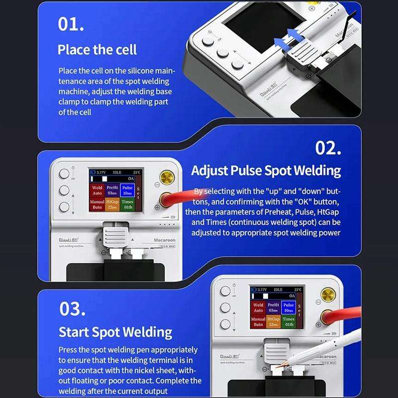 QianLi Macaron Max Portable Double Pulse Integrated Battery Spot Welding Machine