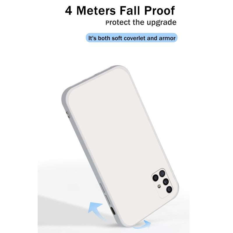 For Samsung Galaxy A71 Solid Color Imitation Liquid Silicone Straight Edge Dropproof Full Coverag...