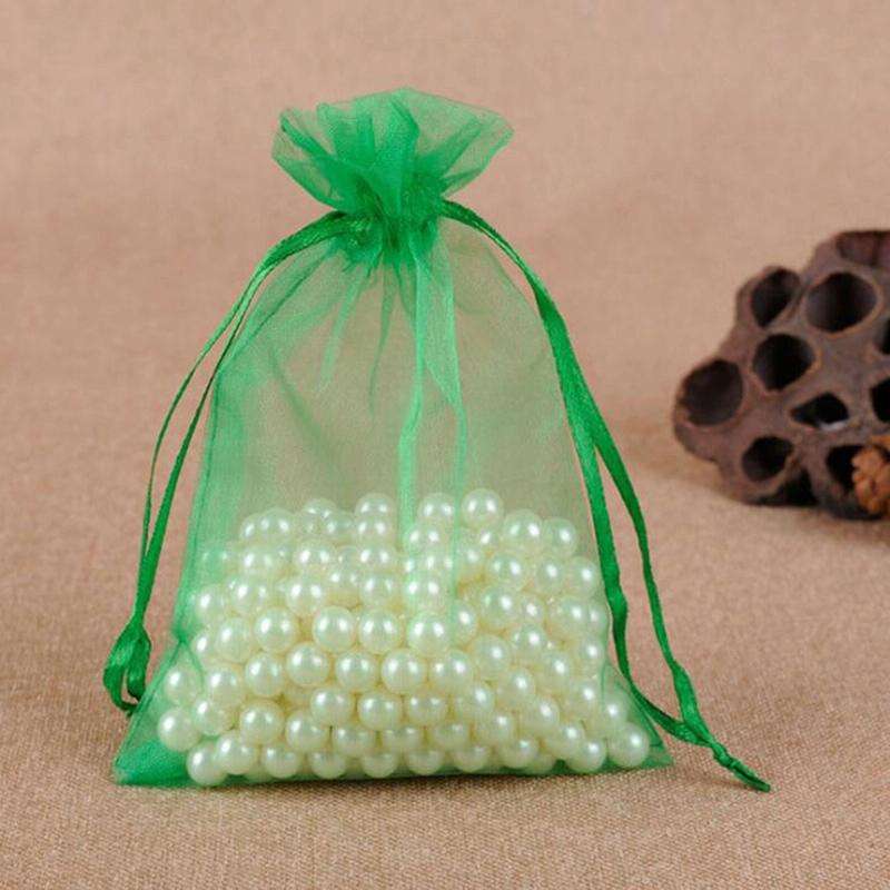 100 PCS Gift Bags Jewelry Organza Bag Wedding Birthday Party Drawable Pouches, Gift Bag Size:7X9c...