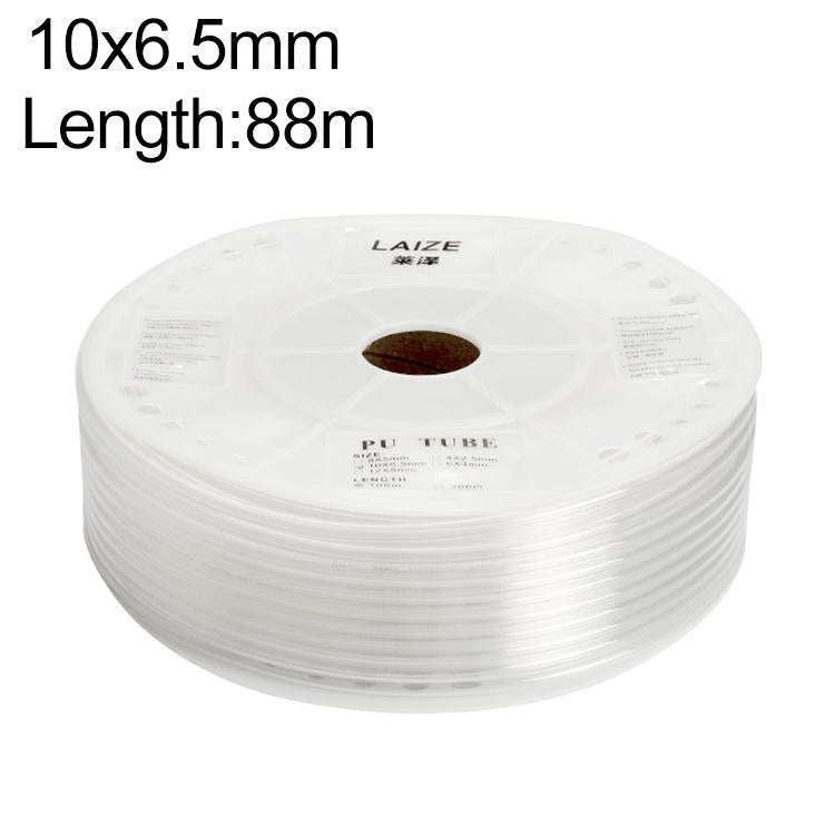 LAIZE Pneumatic Compressor Air Flexible PU Tube, Specification:10x6.5mm, 88m(Transparent)