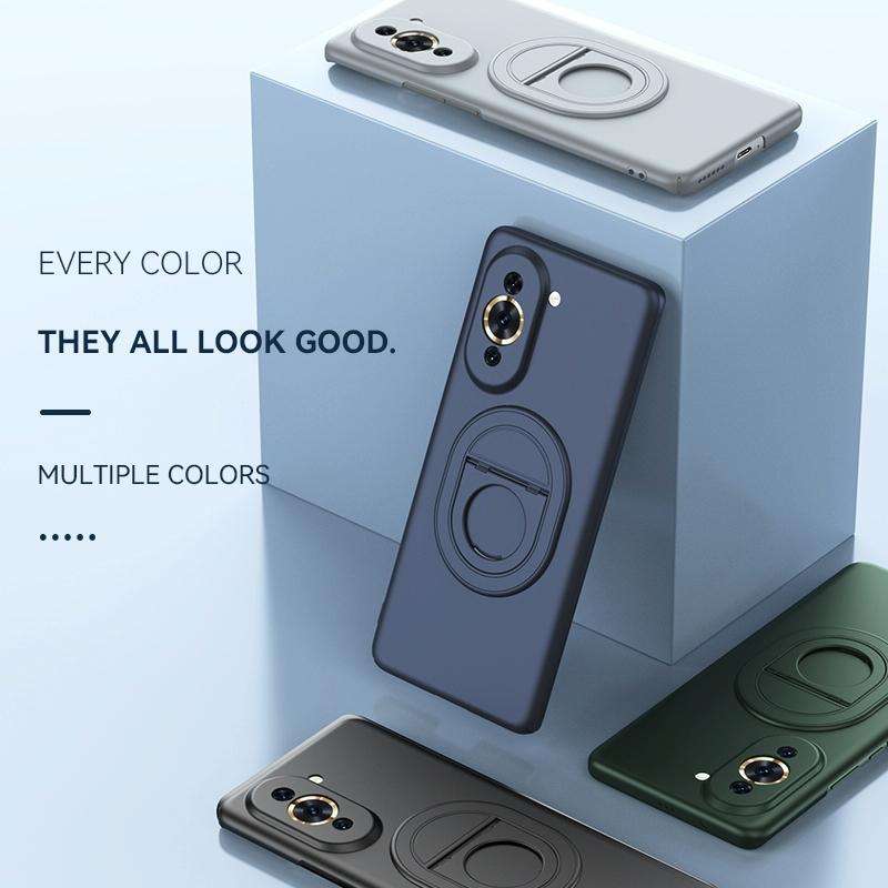 For Huawei Nova 10 Magsafe Hidden Fold Holder Full Coverage Shockproof Phone Case(Black)