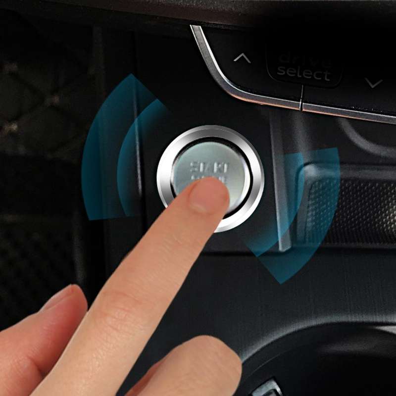 Car Engine Start Key Push Button Ring Trim Aluminum Alloy Sticker Decoration for Audi(Silver)