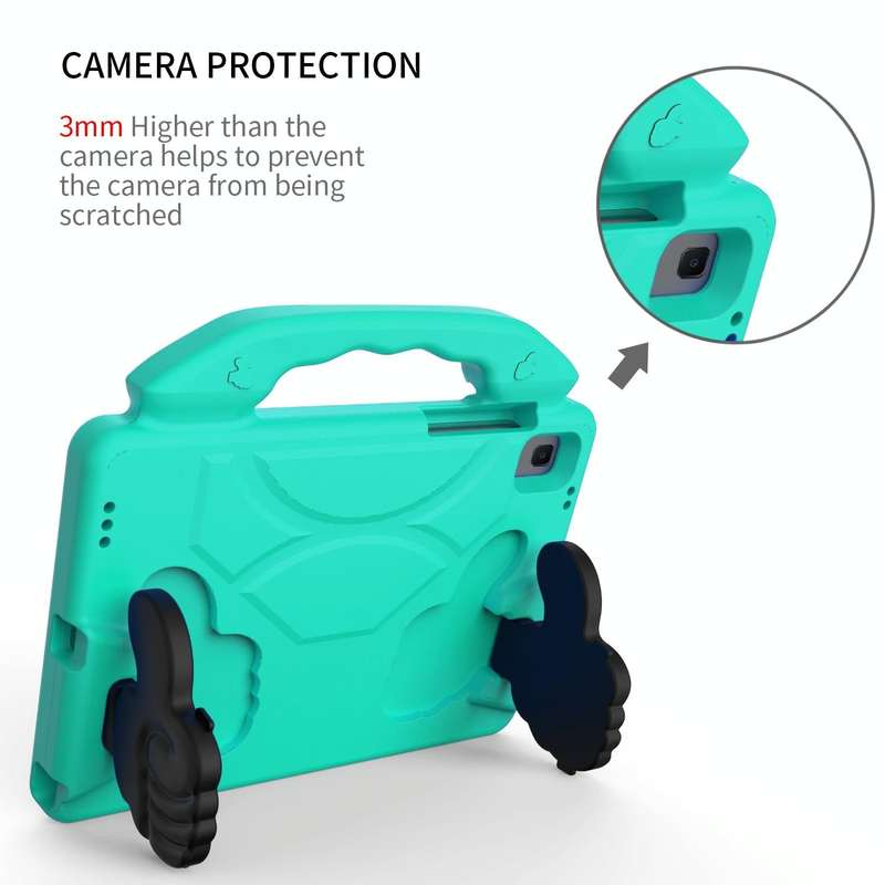 For Samsung Galaxy Tab A8 10.5 2021 X200 / X205 Thumb Bracket EVA Shockproof Tablet Case(Glacier ...