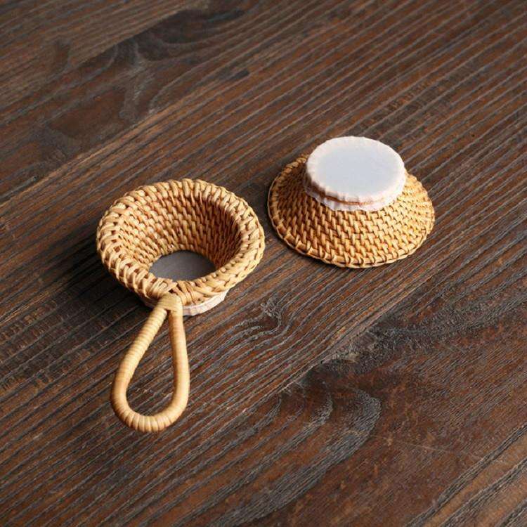 Bamboo Woven Creative Filter Reusable Filter Tea Colander Gadget, Style:Calabash Double Section T...