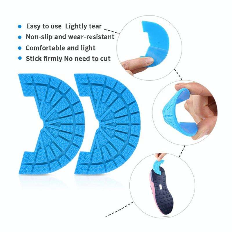 2 Pairs Thickened Rubber Sole Heel Wear-Resistant Non-Slip Patch, Size: 43-44cm(White)