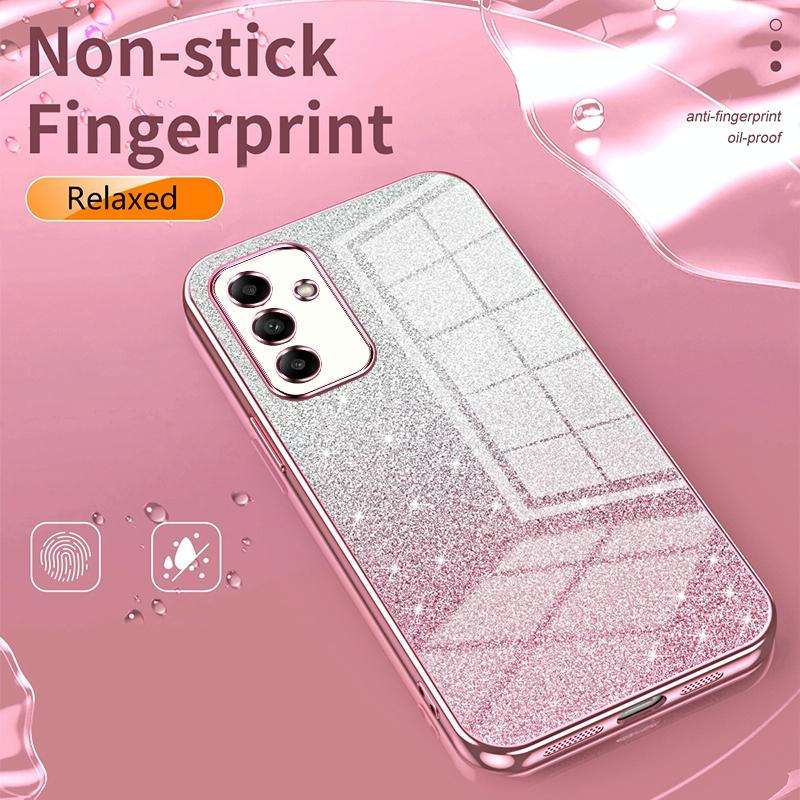 For Samsung Galaxy A05s Gradient Glitter Powder Electroplated Phone Case(Blue)