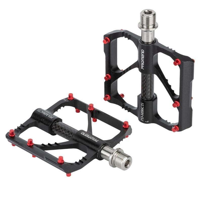 1 Pair PROMEND Titanium Axle Carbon Tube Bicycle Pedal Mountain Bike Road Bike 3 Palin Pedal PD-M...