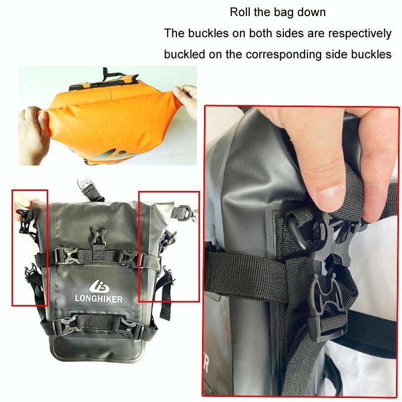 LONGHIKER Motorcycle Quick Release Waterproof Bumper Side Bag(Gray)