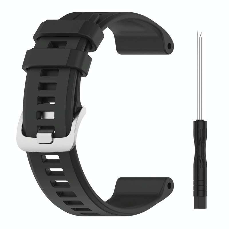 For Garmin Forerunner 945 22mm Solid Color Silicone Watch Band(Black)