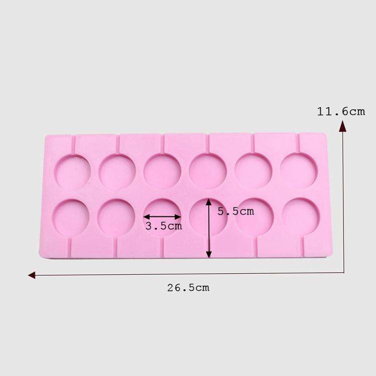 12-Capacity DIY Silicone Chocolate Molds(Lollipop Shape)