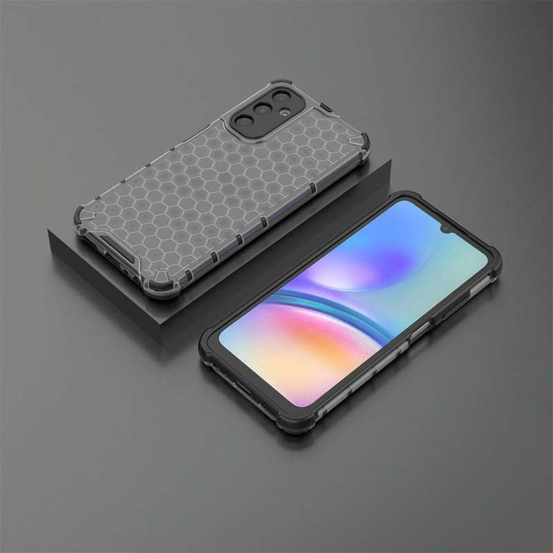 For Samsung Galaxy A05s Shockproof Honeycomb Phone Case(Black)