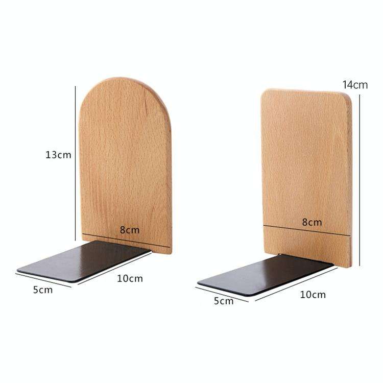 Anti-skid Bookends Shelf Holder Book Nature Wood Stand(Round)