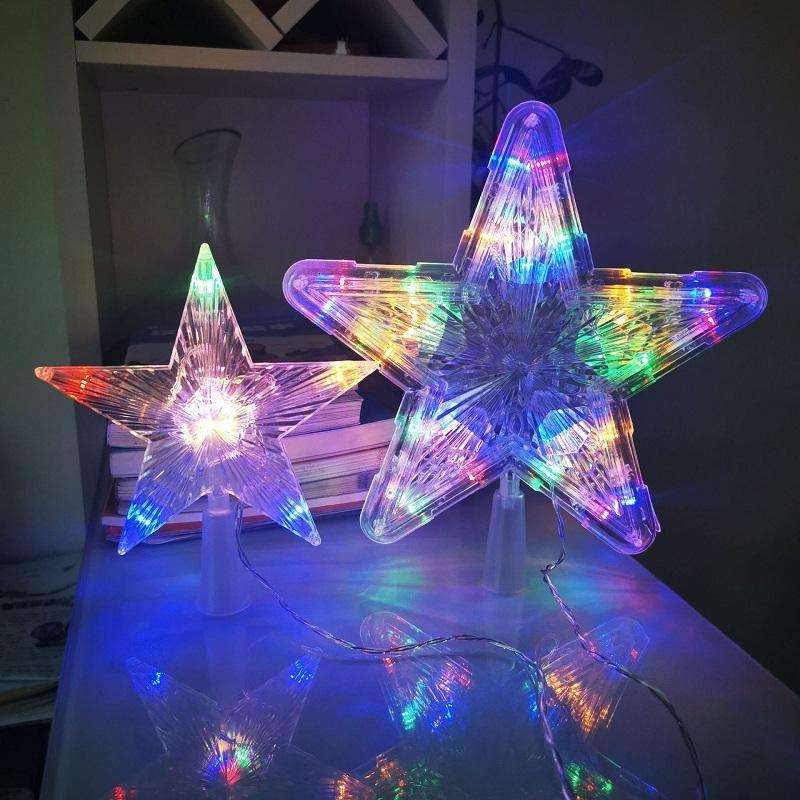 Christmas Tree Top Light LED Glowing Star Lights, Size: Small EU Plug(Colorful)