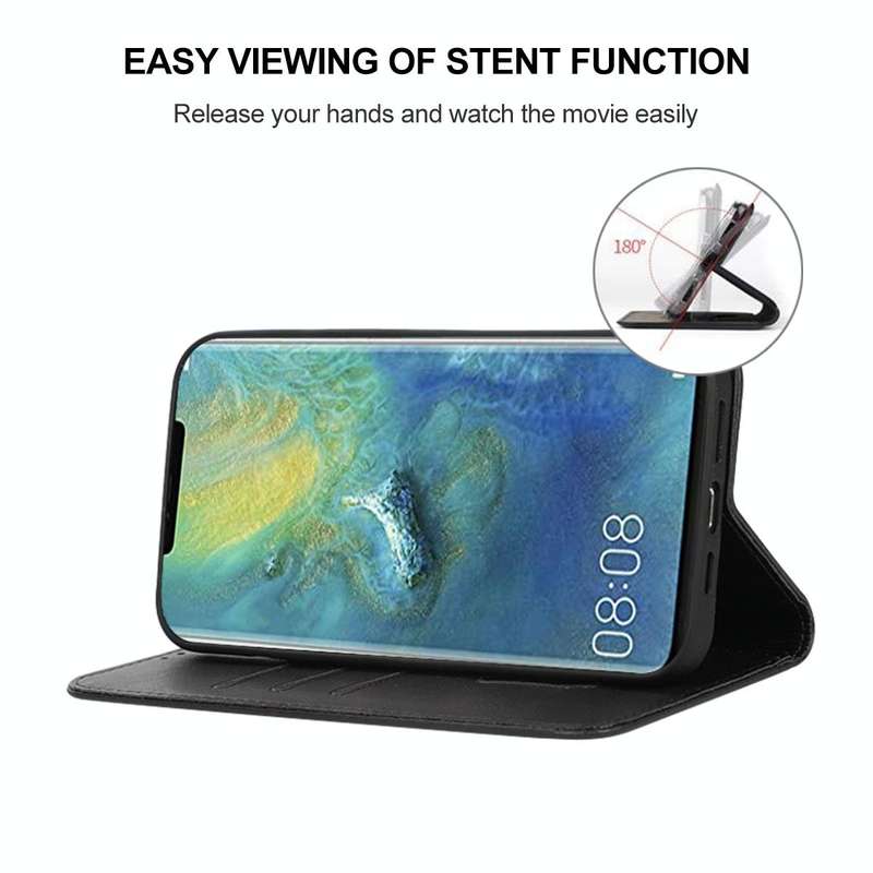For Huawei Mate 20 Pro Magnetic Closure Leather Phone Case(Black)