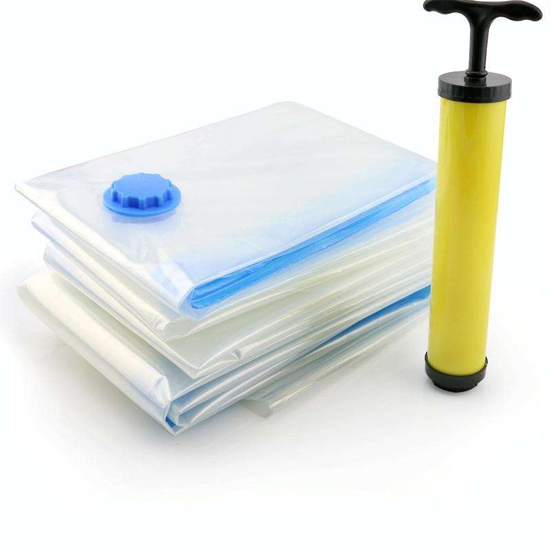 3 PCS Hot Vacuum Bag Storage Organizer Transparent Border Foldable Extra Large Seal Compressed Tr...