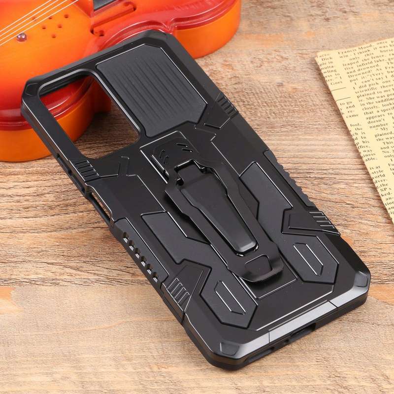For Xiaomi Redmi Note 11 Pro Global Lanyard Mecha Armor Kickstand PC + TPU Phone Case(Black)