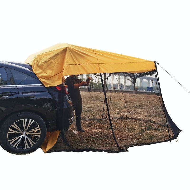Rear Mosquito Repellent Sun Protection Tent RV Canopy Awning(Yellow)